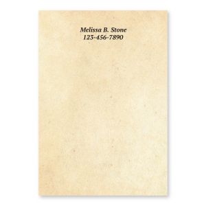 Single pad of Venitian Orange personalized 4x6 Post-it Notes featuring custom name and phone number printed at the top.