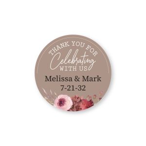 Round taupe boho floral 