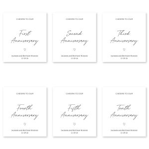 Rectangular white wine label reading 