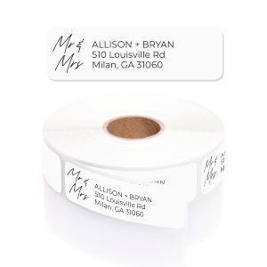 A personalized return address label with elegant 