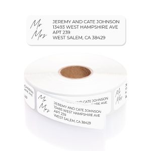 A personalized return address label with elegant 
