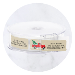 Current Labels Christmas rolled address label featuring festive Christmas greenery and seasonal motifs.