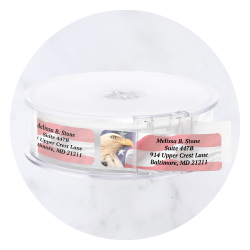 Current Labels rolled address label featuring American flags and military-inspired honorary designs.