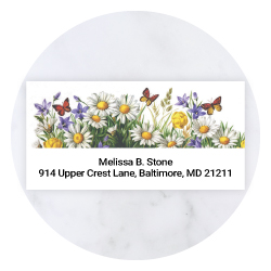 Vibrant Floral & Gardening sheeted address labels featuring watercolor flower illustrations from Current Labels.