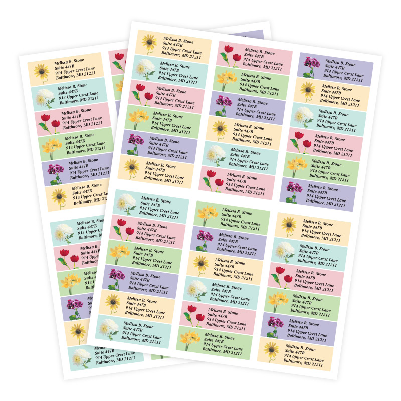 Garden Blossoms Sheeted Address Label Assortment