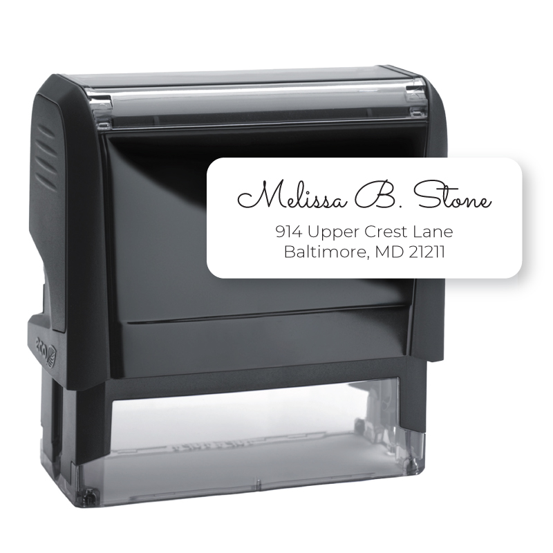 Stylish Personalized Self-Inking Name & Address Stamper