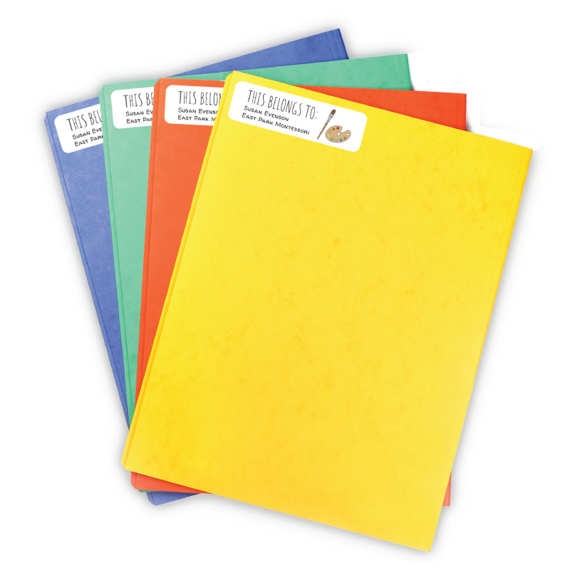 Teacher Art Paintbrush Classroom Labels with Dispenser