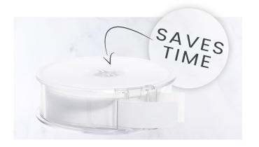 Clear plastic rolled label dispenser for organized and efficient address label application.
