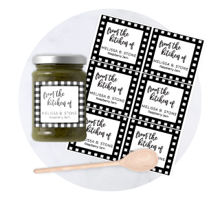 Personalized goodie and canning labels for kitchen jars, baked goods, and homemade treats.