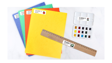 Colorful personalized name labels for daycare providers, teachers, and school children.